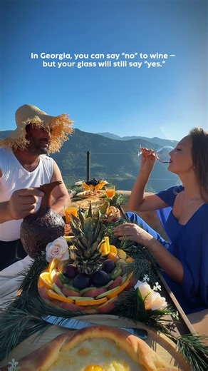 That’s the thing about Georgia! You come for the views, and stay for the wine, the laughter, and breakfasts that last till noon🍷☀️ At @nika_adjara, every morning feels like a celebration —with mountains around, friends beside you, and that one toast you’ll definitely remember💫 #nikageorgia #georgianfood #georgiancuisine #georgianwine #adjarianfood #georgiantaste #tastofgeorgia #foodingeorgia #travelgeorgia #mountainescape #photospots #dreamstay #wanderlust #hotelvibes #discovergeorgia | Nika H