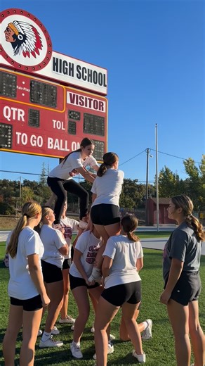Check out this stunt that JV hit today! 🤩 #newskills #cheer #highschoolcheer #cheerleading | Calaveras High School Cheer Program