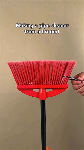 Pollyanna | Making a pipe cleaner from a broom! #easy #cleaner #fyp Learn How to Turn an Old Broom Into a Handy DIY Pipe Cleaner Using This Simple... | Instagram