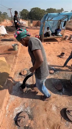 Raw Collection on Instagram: "Amazing Brick Making Using Coal Dust Fire #short"