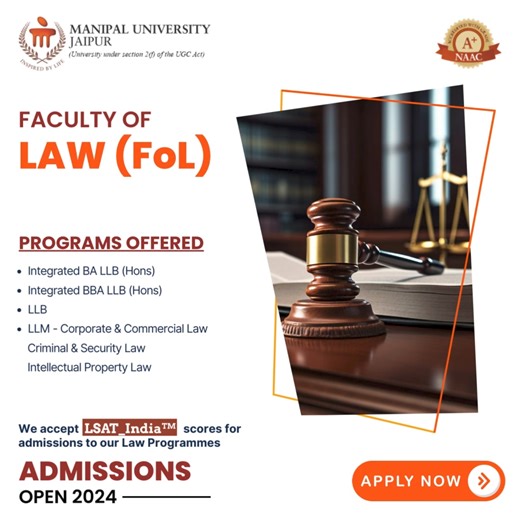 With Manipal University Jaipur's Faculty of Law, immerse yourself in...