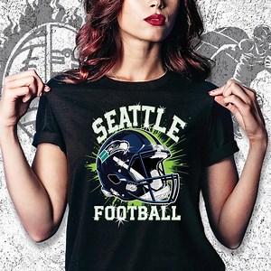 Seattle Football Rhinestone Shirt: Sparkly Game Day Tee - Etsy
