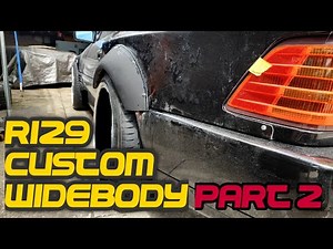 Building a 600HP custom WIDEBODY Mercedes r129 part 2 making a custom fiberglass mold