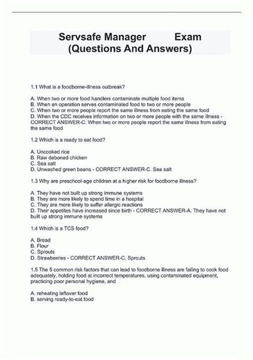 Servsafe Manager Exam Questions And Answers new video