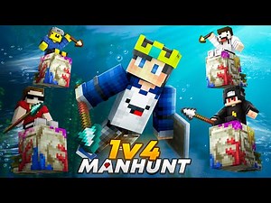 1 V 4 Minecraft Speedrunner VS Hunter Challenge!