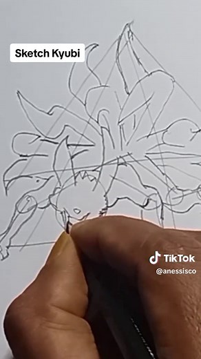 Sketching Kyubi Kurama from Naruto