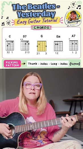 #Learn to play #YESTERDAY by The Beatles on #guitar #tutorial #thebeatles