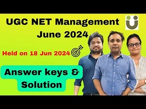 Answer Keys - UGC NET in Management - 18 June 2024 Paper