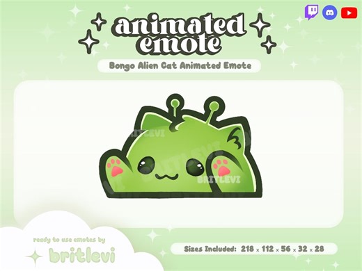 Animated Bongo Alien Cat Emote: Twitch & Discord Emote (GIF Digital Download) - Etsy