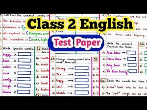 Class 2 English Question Paper| Class 2 Question Paper | Class 2 English Worksheet| English Grammar