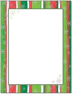 Holiday Stripes Letterhead Laser & Inkjet Printer Paper (25 Sheets)