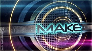 Make Some Noise / Get Loud 3D looping animation.