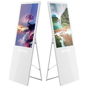[Hot Item] Outdoor Foldable Digital Signage Poster Display Kiosk Digital Signage Player, Portable Digital Signage LCD Display Indoor Advertising LCD Digital Display Video