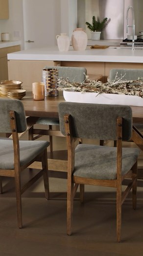 8K views · 19 reactions | This dining setup blends warm woods, green tones, and soft textures for that perfect rustic-meets-cozy vibe for gatherings that linger a little longer.  #FallDecorInspo | Living Spaces | Facebook