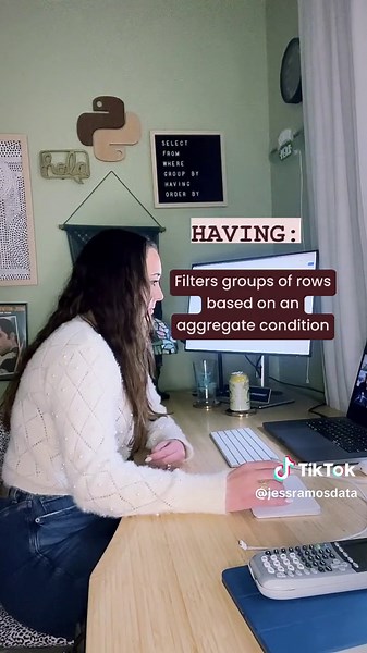 What is the difference between where and having is one of the most common sql interview questions that comes up in technical interviews and live codings for data analysts and data scientists in tech. It’s a simple question but really shows if you understand sql and databases or not! #sql #dataanalytics #learnsql #sqlinterview #sqlcourse #dataanalyst #datascience
