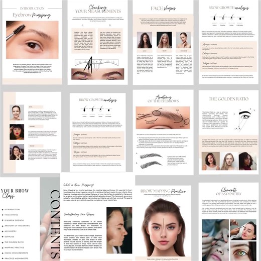Eyebrow Mapping Editable Tutorial | Brow Training Course | Canva Editable Course Ebook | Mapping Guide - Etsy