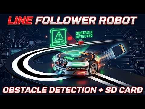 Line Follower Robot with Obstacle Detection & SD Card Logging | Full Proteus 8 Tutorial