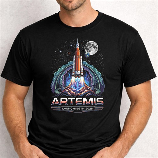 Artemis II Moon Mission T-shirt, NASA Space Exploration Tee, Science Lover Apparel, 2026 Rocket Launch - Etsy