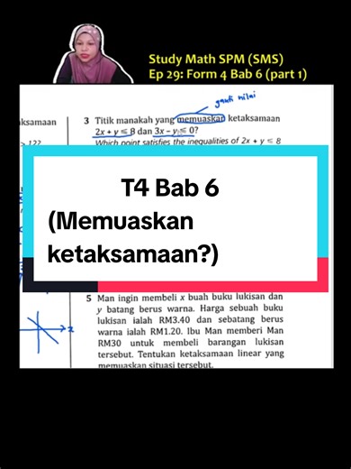 Math Form 4: Bab 6 Ketaksamaan linear dalam dua pemboleh #cikguyanaccbt #math #senangsenangsenang