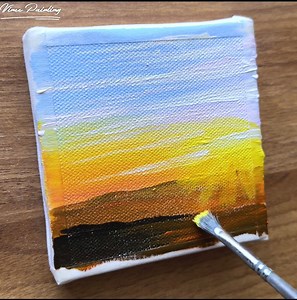 6.1K views · 122 reactions | The wolf at sunset acrylic painting . Canvas size-(4✖️4)inch. Thankyou ❤️ | Vinee Painting | Facebook