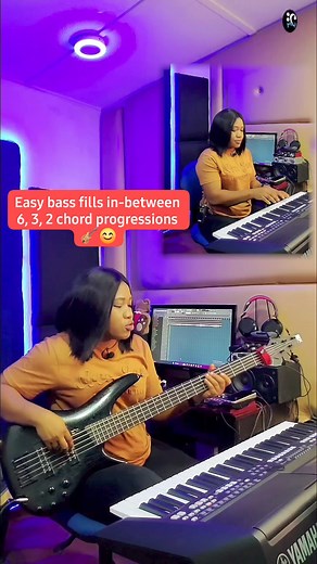 57K views · 1.7K reactions | Easy bass fills in-between 6, 3, 2 chord progressions  #reelsfypシ #bass #basslessons #basslady | BassLady | Facebook