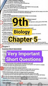 Biology Class 9 Chapter 5 Cell Tissues and Organs | Short & Long Questions | Smart Syllabus 2025