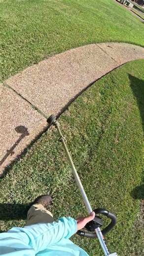 Lawn edging with string trimmer