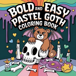 Pastel Goth Coloring Book 61 Bold Easy Pages PDF Instant Download Cute Dark Aesthetic Coloring for Teens & Adults - Etsy