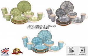 16-Piece Ceramic Stoneware Dinning Set, Tableware Dinner Set, Serve for 4  | eBay UK