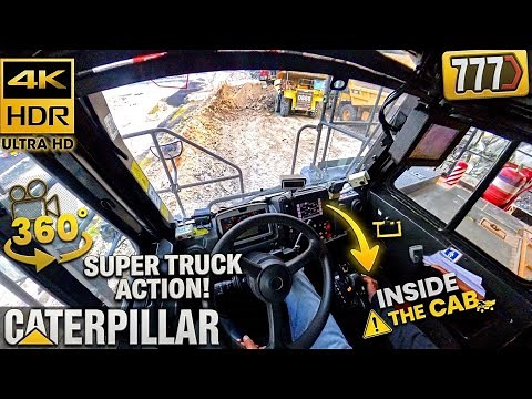 Experience Driving Caterpillar 777 with 360° Camera View!