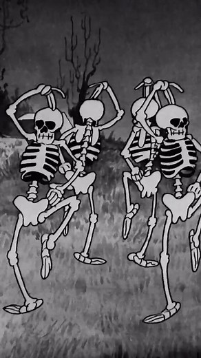 Vintage Cartoons on Instagram: "The Skeleton Dance (1929) — Disney’s first Silly Symphony, featuring spooky skeletons dancing to classical tunes in a playful midnight graveyard. A blend of humor, rhythm, and early animation magic!"