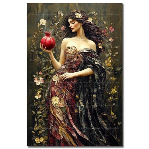 Mystical Persephone Art Print - Gothic Poster, Spring Greek Goddess Altar Wall Decor, Moody Pomegranate Picture - Etsy