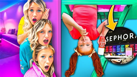 My daughter built a secret makeup room!💄