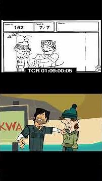 Side by Side Drawings of Total Drama Characters Getting Off The Boat