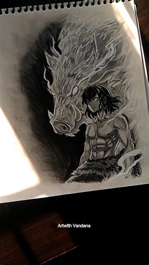 Draw Inouske 🐗 #fypシ゚viral #animeeart #likeandsubscribe