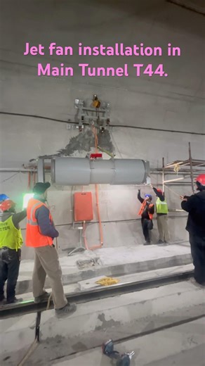 Jet fan installation work in Main Tunnel T44. #work #usbrl #ventilation #viral #shorts #dailyvlog