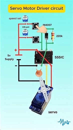 Servo #motor Controlling #circuit |NE555 Timer+Potentiometer+MG995 | No Arduino #shorts#diy #tech