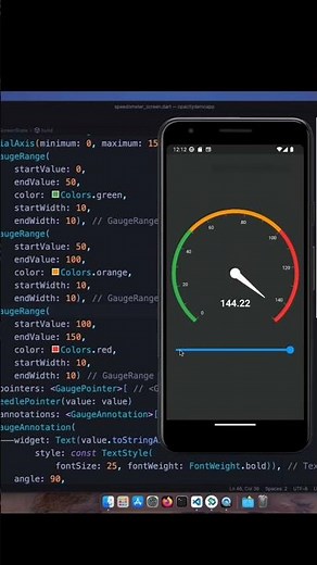 Animated speedometer design using flutter