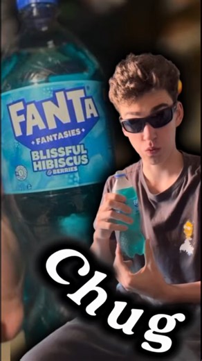 Chugging BLUE Fanta #chaos #chugging #stunt