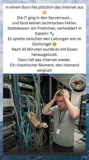 Internet-Ausfall im Büro – und der „Täter“ war ein Frettchen?! 🐾😂