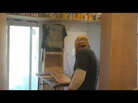 How to spray conversion lacquer with an HVLP by Long Island woodworkers