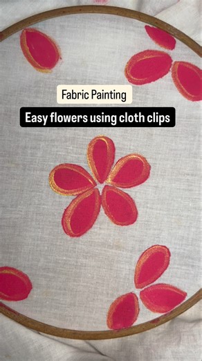 Paint easy flowers using cloth clip#clips#fabric#painting#shorts#viral#fashion