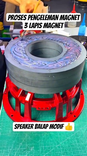 Proses pengeleman magnet speaker modif. #proses #speaker #modif #speakerbalap #lemspeaker #tutorial