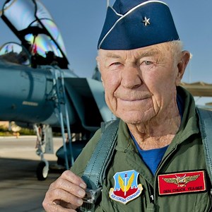Chuck Yeager, the first person to break the sound barrier, has died at 97. | cheddar news
