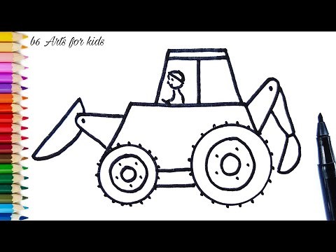 How to Draw a Backhoe Loader