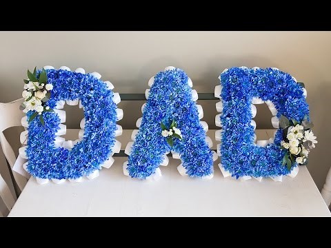 Funeral Flower Wording - How to create a blue "Dad" Sympathy Arrangement
