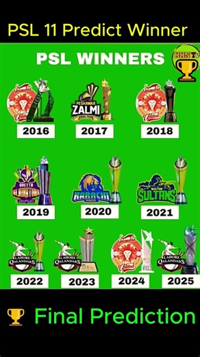 PSL Winners List 🔥 From 2016 to 2025