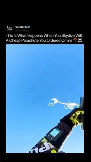 ViralGlobe on Instagram: "At 10,000 feet, a bad product decision becomes a fatal one 🧠⚠️ Your parachute is not a gadget, it’s a life-critical system, and this video shows exactly why that distinction matters. In professional skydiving, parachutes are engineered with aerospace-grade materials, redundant canopies, certified stitching patterns, and extreme stress testing at terminal velocity. Cheap, unverified parachutes skip those standards entirely. Fabric integrity, line strength, deployment ti