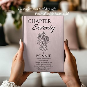70th Birthday Gift, Personalized Chapter 70 Name Journal, Birthday Month Flower Keepsake, Birthday Blessings Memory Book - Etsy