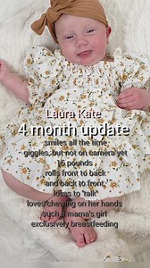Our sweet Laura Kate is 4 months old today 💛 16 pounds of squish, full of smiles, rolling both ways, and always “talking” to anyone who’ll listen. She hasn’t giggled on camera yet (of course 😂), but she lights up our whole house with her little spirit. Have you been here since Laura Kate was born? Have these 4 months flown by for you, too?! | The Bradley Bunch